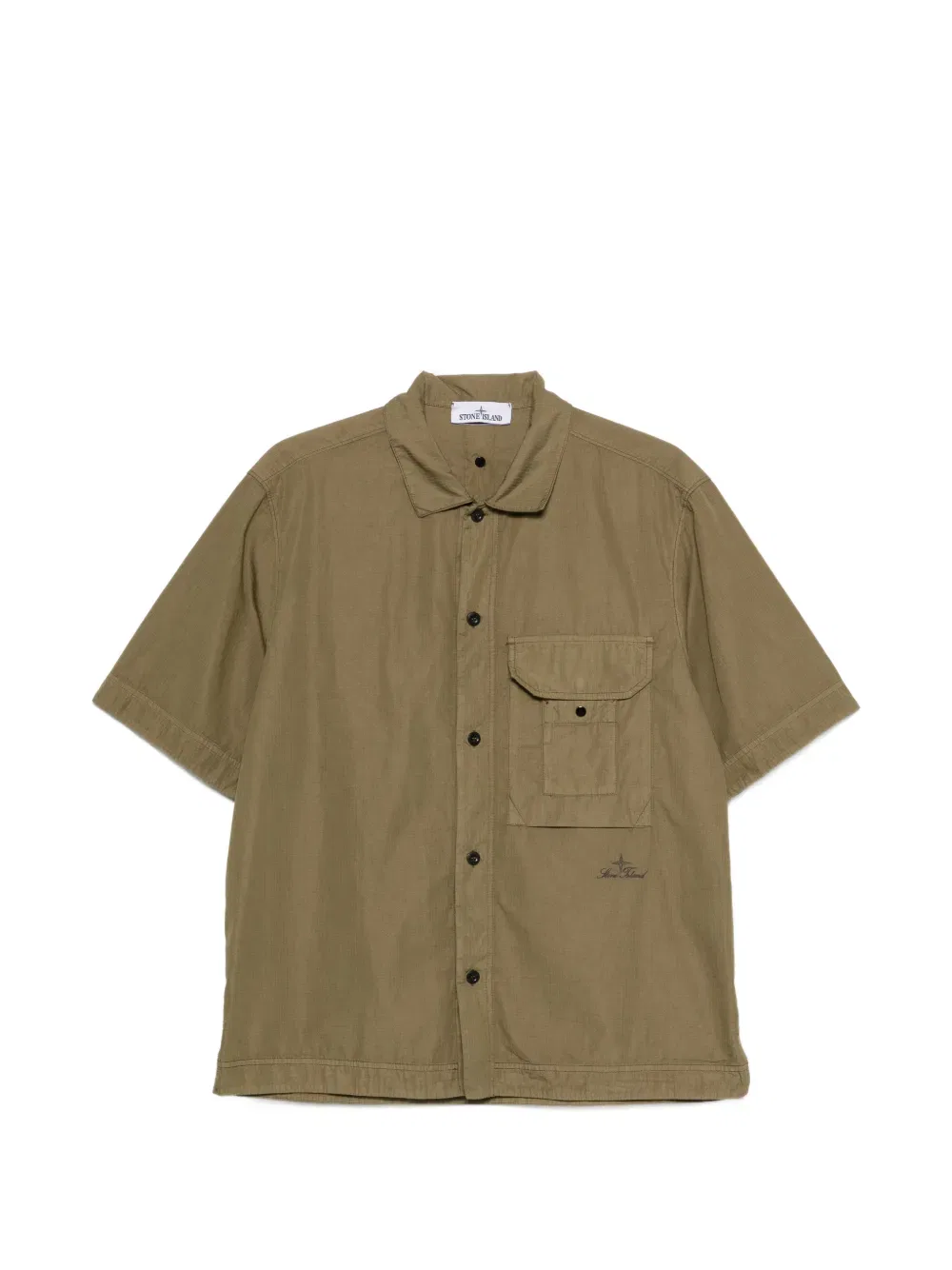 Рубашка с коротким рукавом и накладными карманами Stone Island, зеленый