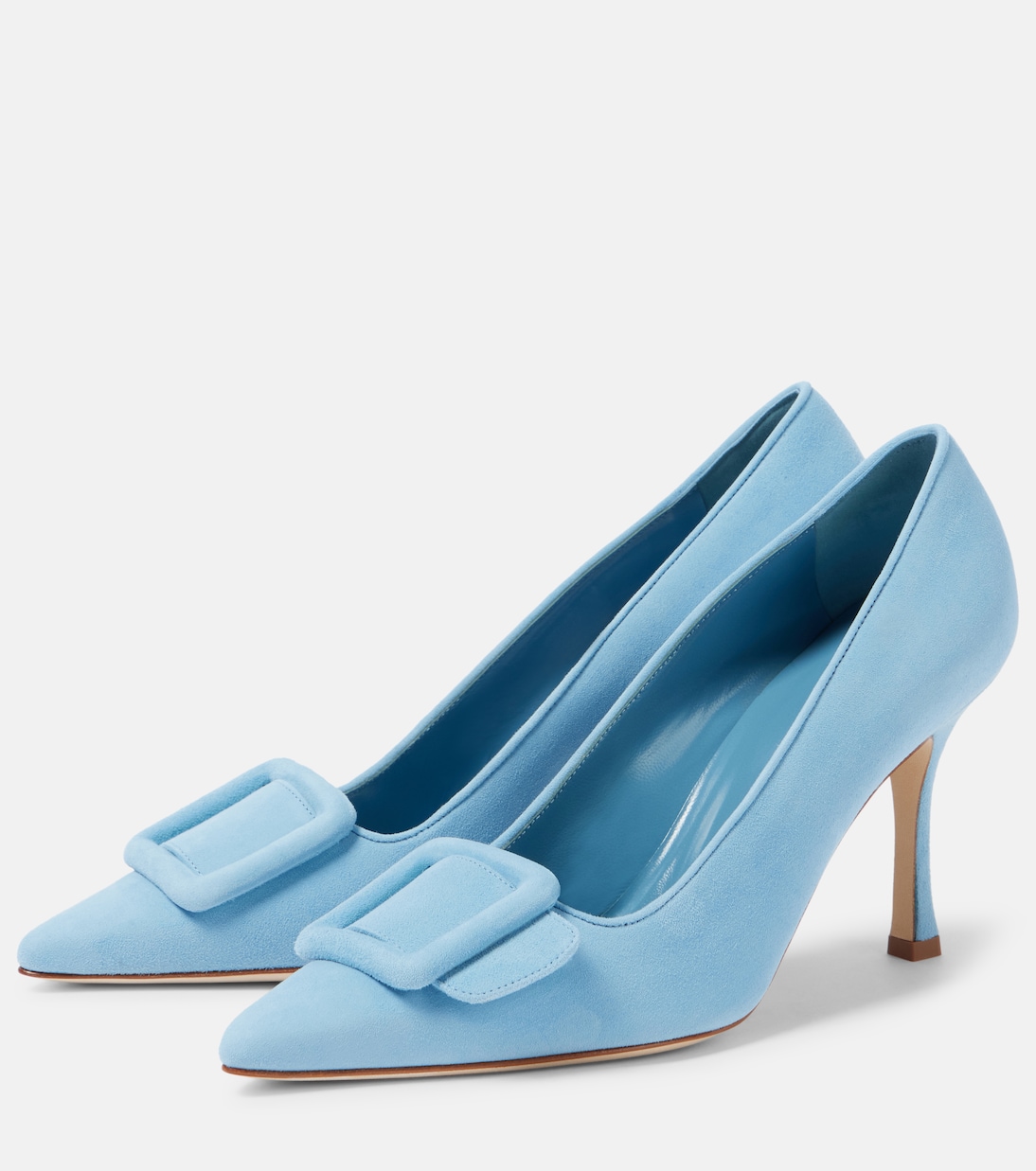 Maysale 90 замшевые лодочки Manolo Blahnik, 4241 Mblu — фото 4