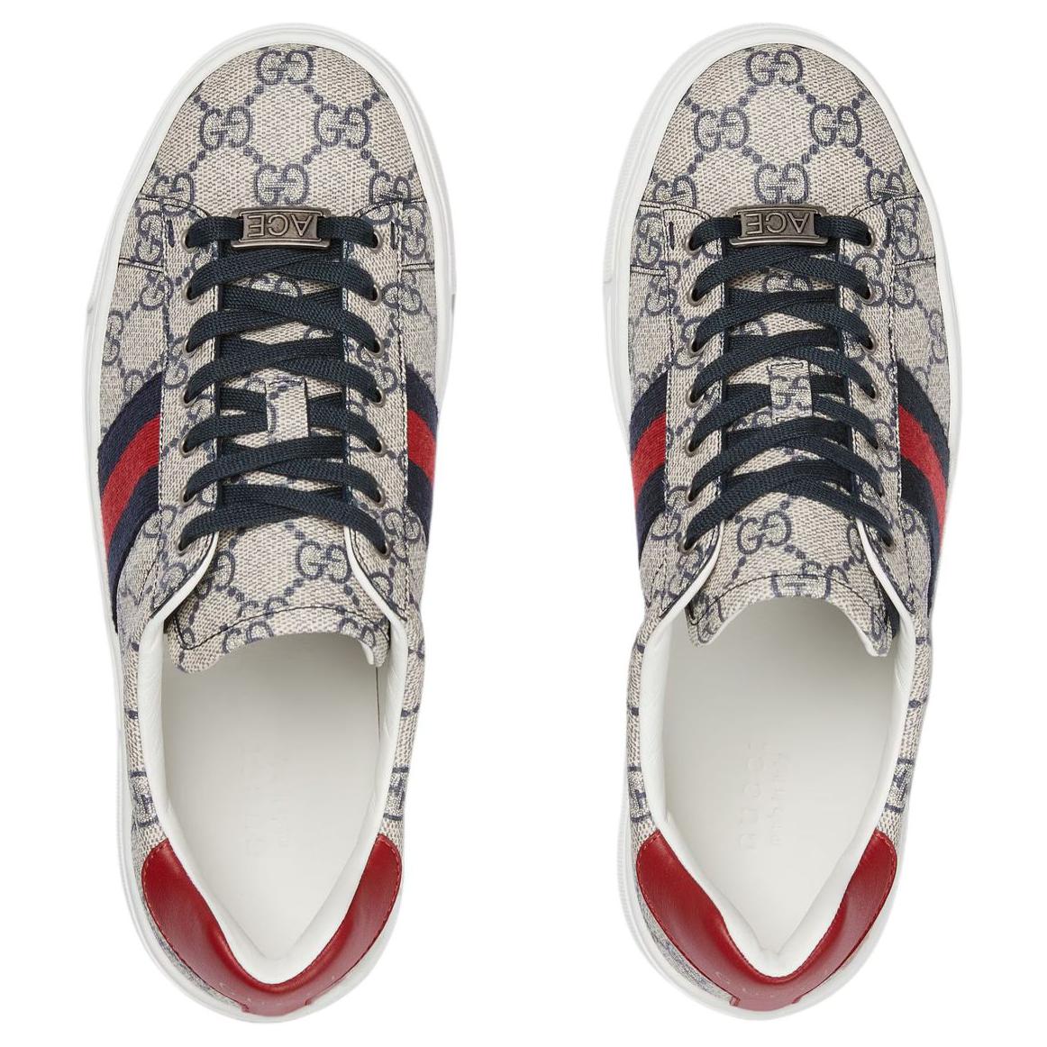 Женские низкие кроссовки для скейтбординга ACE бежевые GUCCI — фото 3