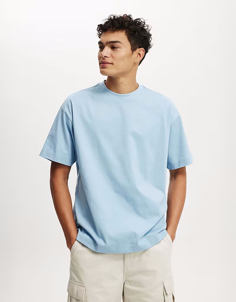 

Футболка Cotton:On Box fit синего цвета