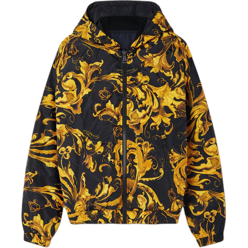 

VERSACE Джинсовая двусторонняя куртка с капюшоном, Black Gold