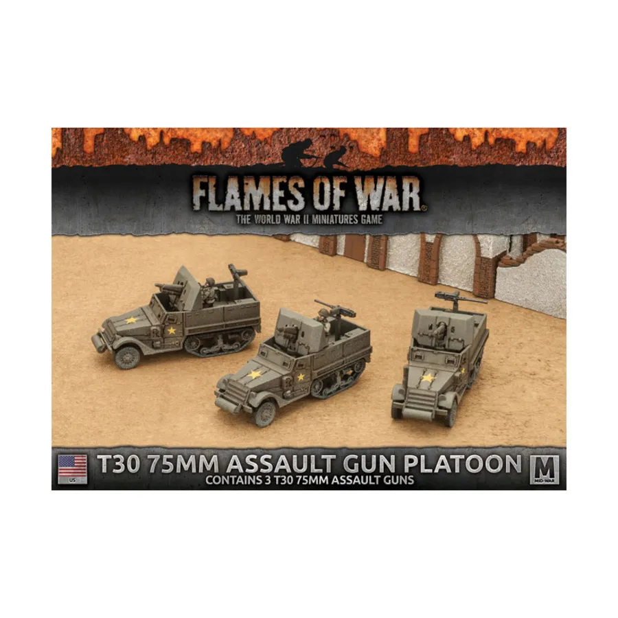 

Взвод 75-мм штурмовых орудий Т30, Flames of War - WWII - United States - Vehicles (4th Edition)