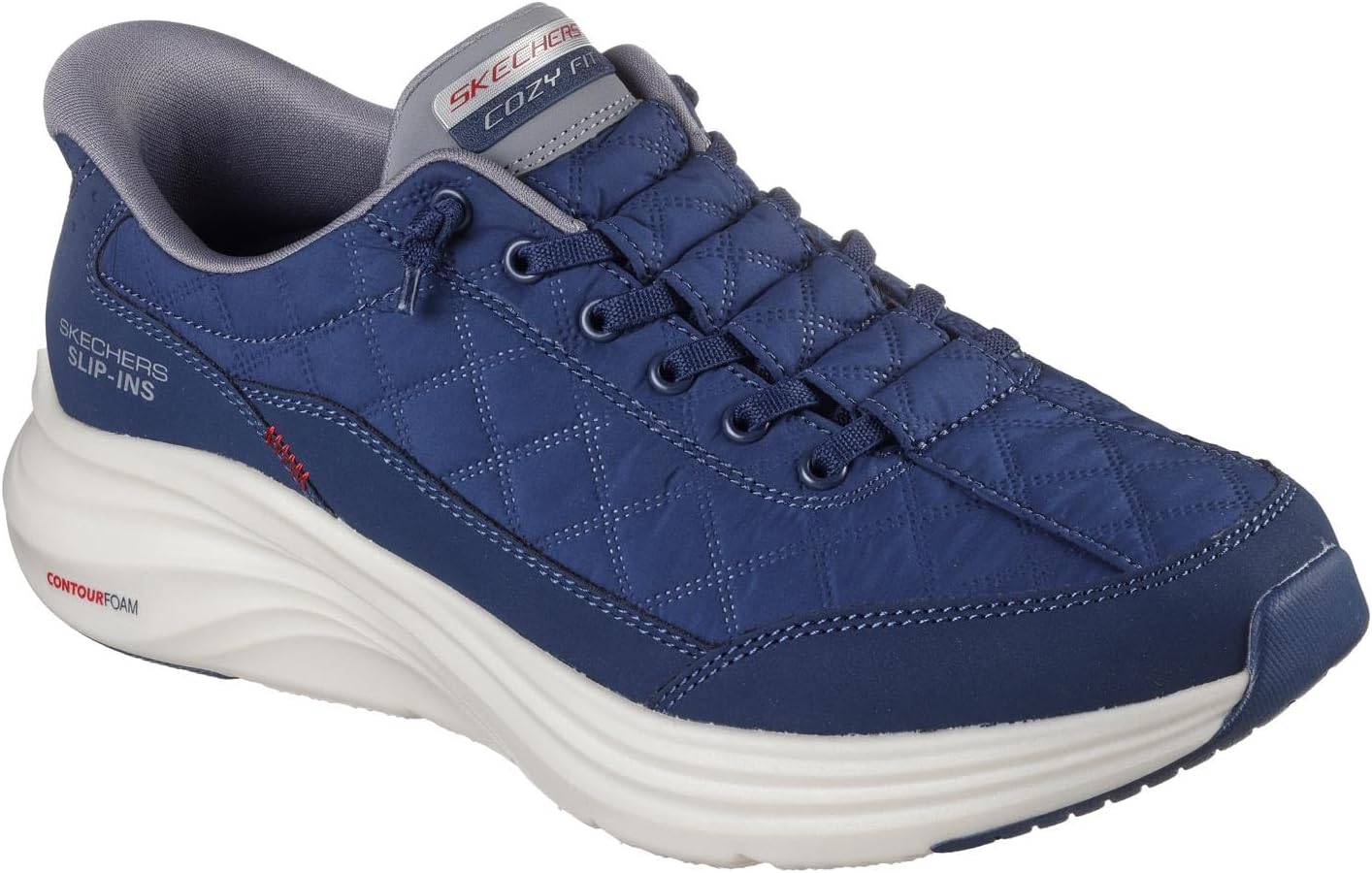 

Мужские кроссовки Skechers Contour Foam Cozy Fit Hands Free Slip-in, синий/серый/темно-синий