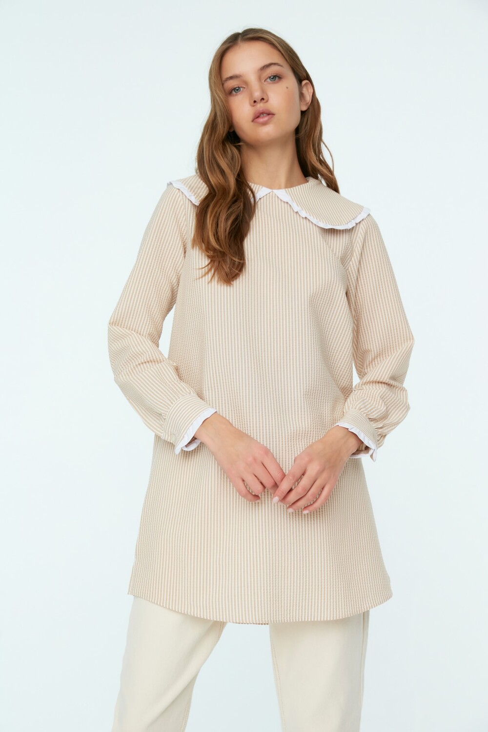 

Туника - Бежевый - Классический крой Trendyol Modest, бежевый