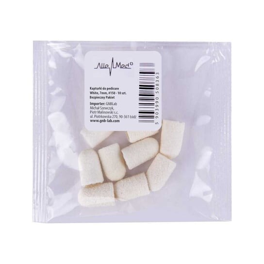 Колпачки для педикюра, зернистость 7 мм 150, Ткань Podo AlleMed White, 10 шт. Molly Lac — фото 3