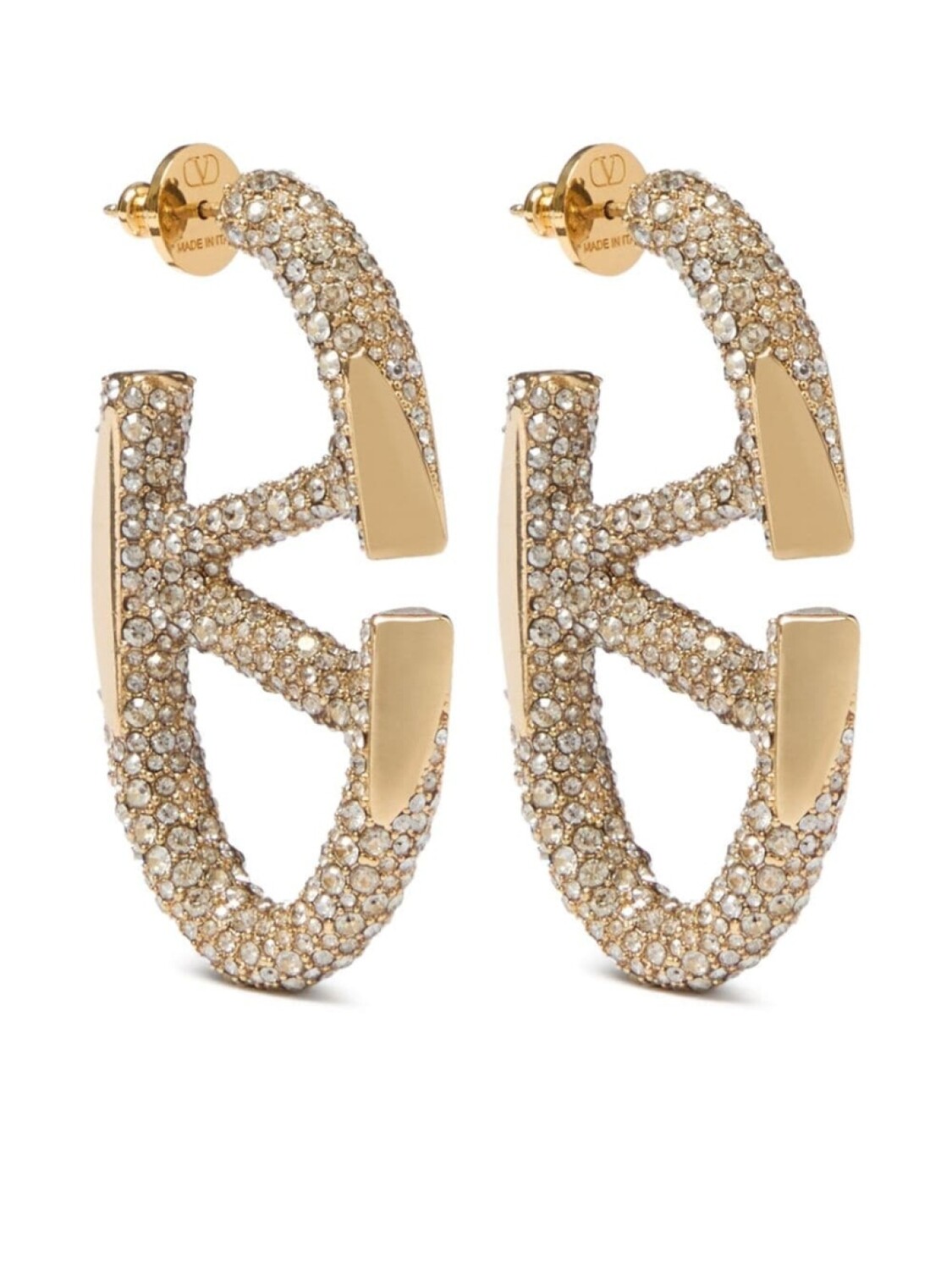 

Серьги с логотипом VLogo Signature и стразами Valentino Garavani, золотой