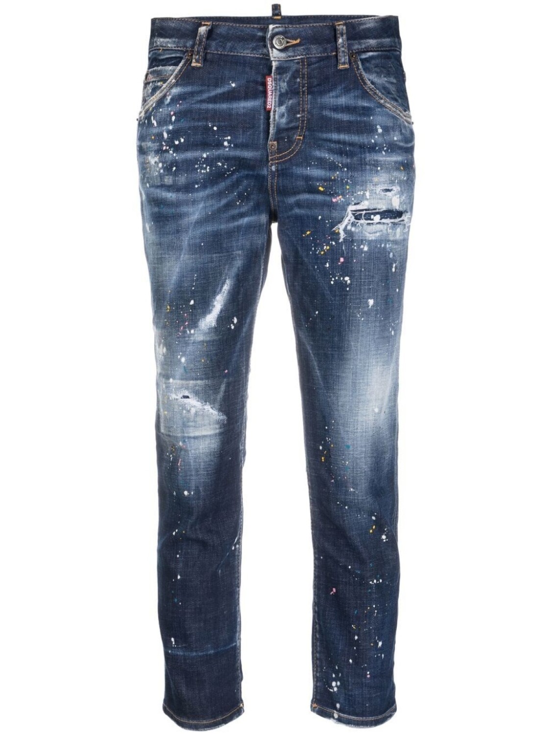 

Dsquared2 distressed cropped jeans, синий
