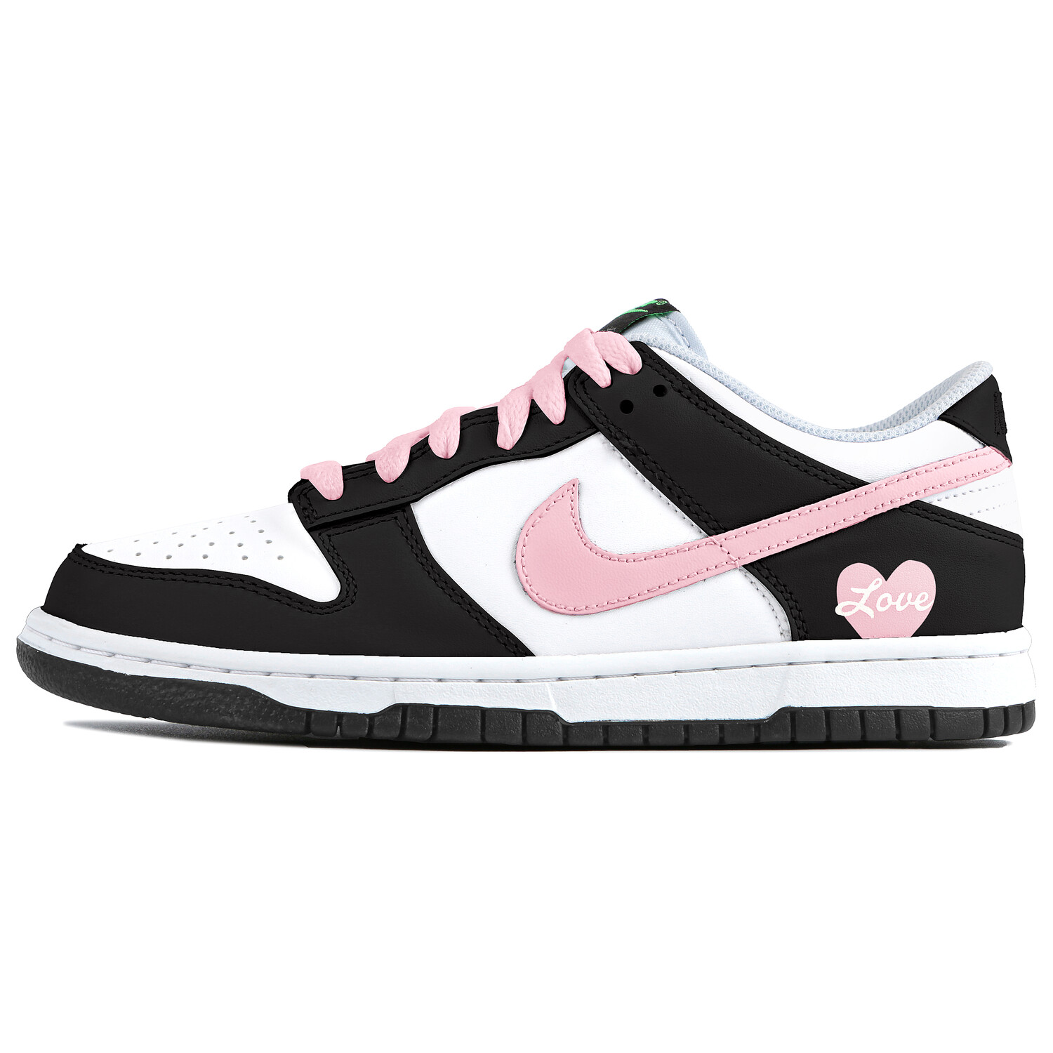 

Кроссовки Nike Dunk Skateboarding Shoes Women's Low-top Black/white/pink, черный/розовый