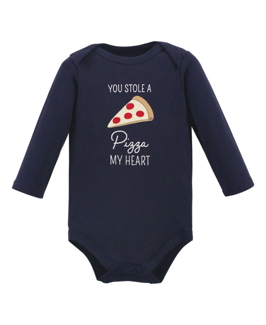 Хлопковые боди с длинными рукавами, комплект из 3 штук Hudson Baby, Pizza — фото 3