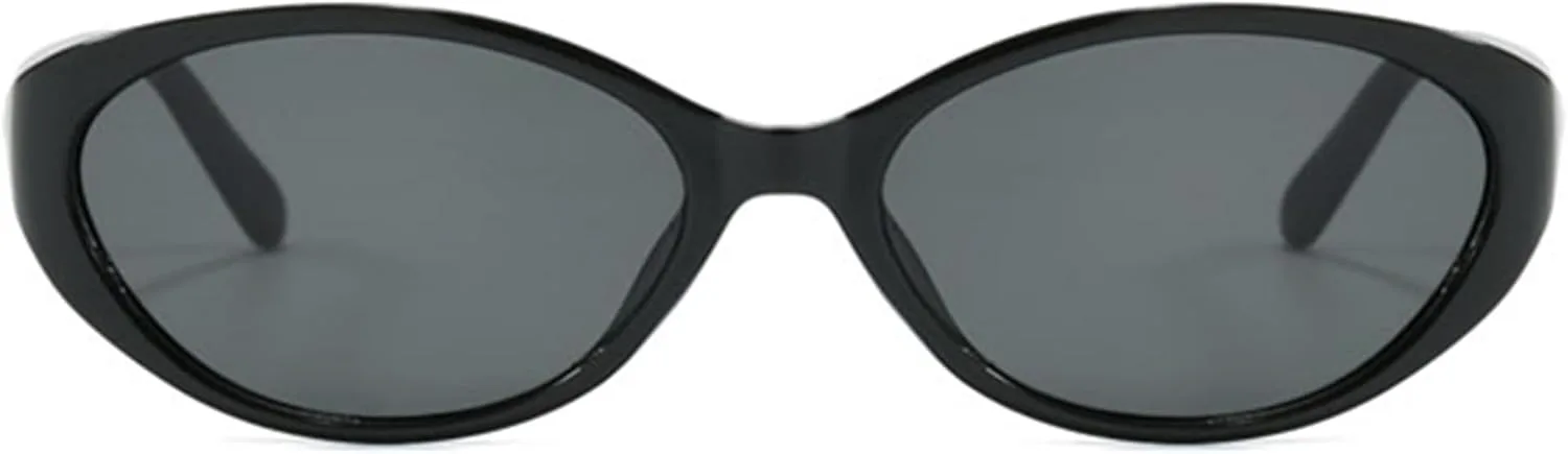 

Солнцезащитные очки Bullabulling в стиле ретро, ​​овальные, «кошачий глаз», для женщин, 90-е, Y2K, узкие, легкие, винтажные, с защитой от УФ-излучения, Black