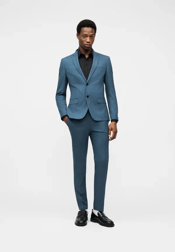 Брюки Calvin Klein, модель Houndstooth slim trouser suit, цвет якорно-синий — фото 2