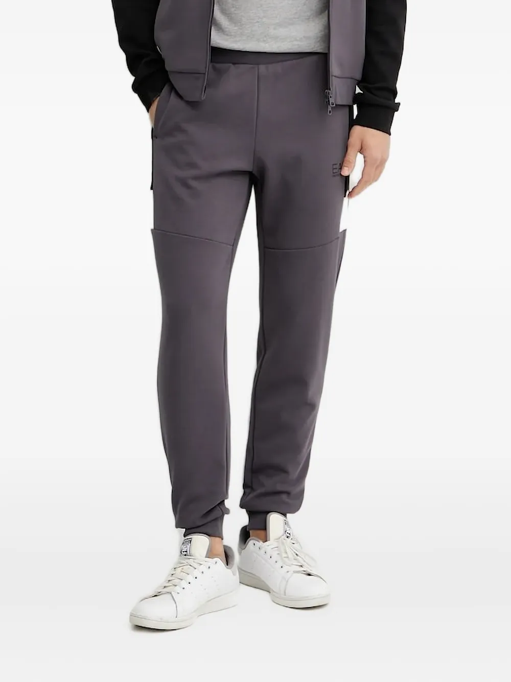 

Спортивные брюки с манжетами и вставками Ea7 Emporio Armani, серый