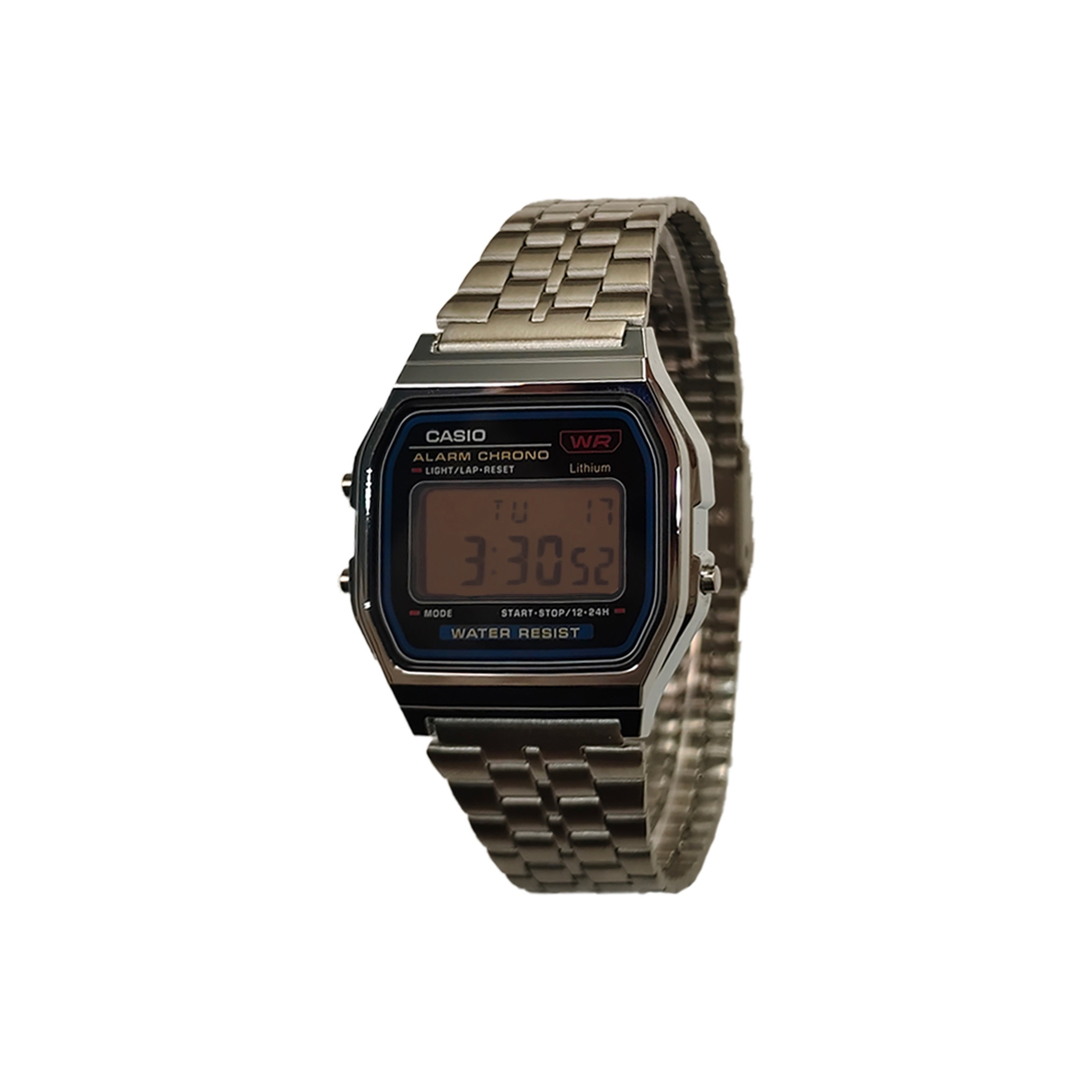 

CASIO Часы Retrofit Series Quartz Movement Stainless Steel Strap Watch Men's Watch Black Dial, Black Dial Umber Watch Glass