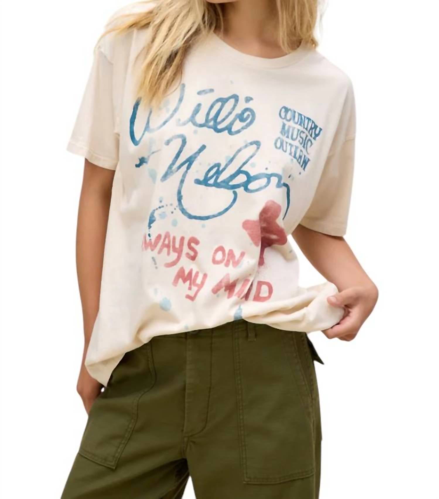 

Футболка Willie Nelson Always On My Mind Merch в грязно-белом цвете DAYDREAMER