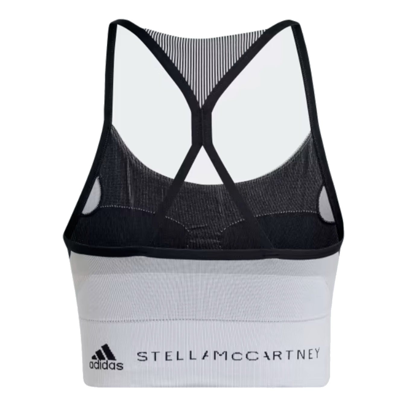 (WMNS) Бюстгальтер для йоги Adidas by Stella McCartney TrueStrength Yoga Knit Light-Support Bra 'Black White' — фото 2