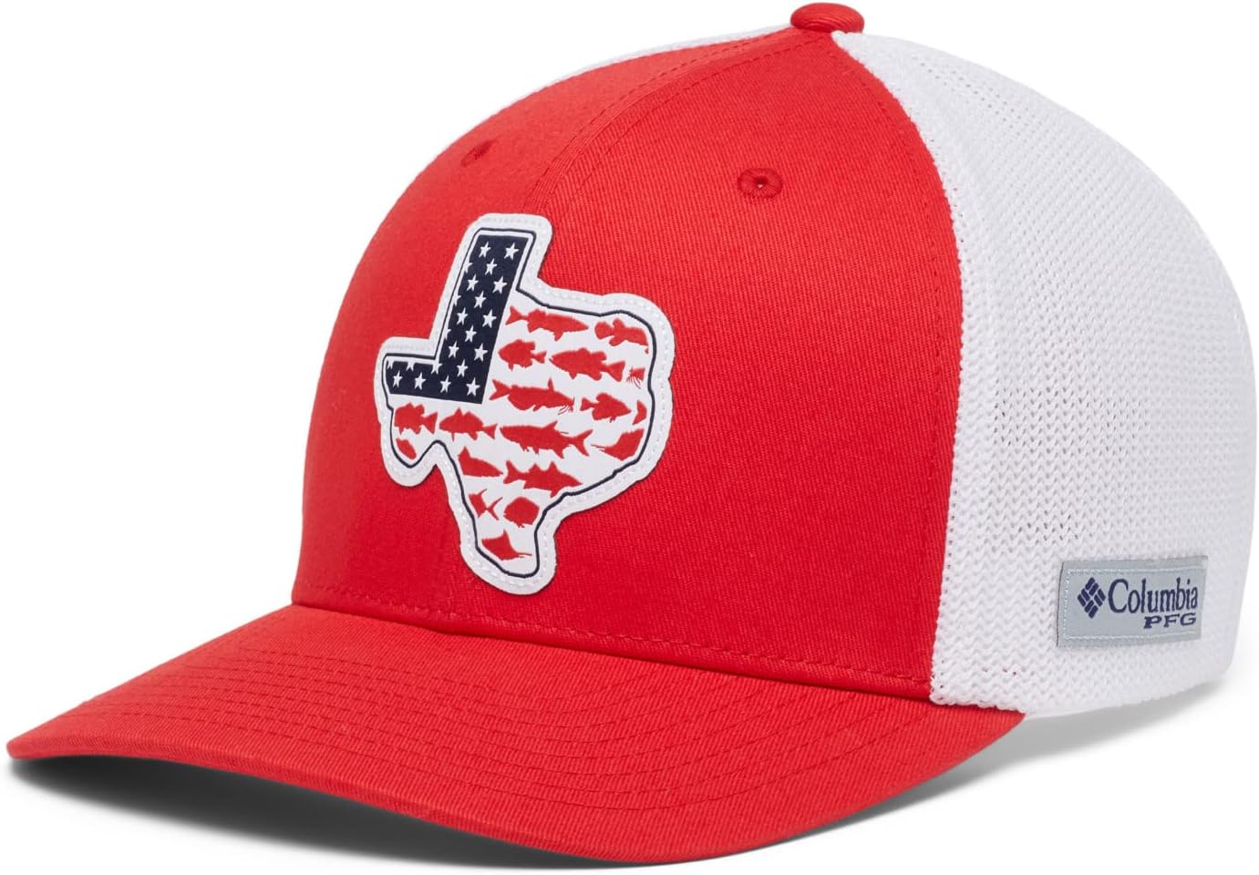 

Бейсболка Columbia PFG Stateside Mesh, средняя корона, Red Spark/Texas Patch