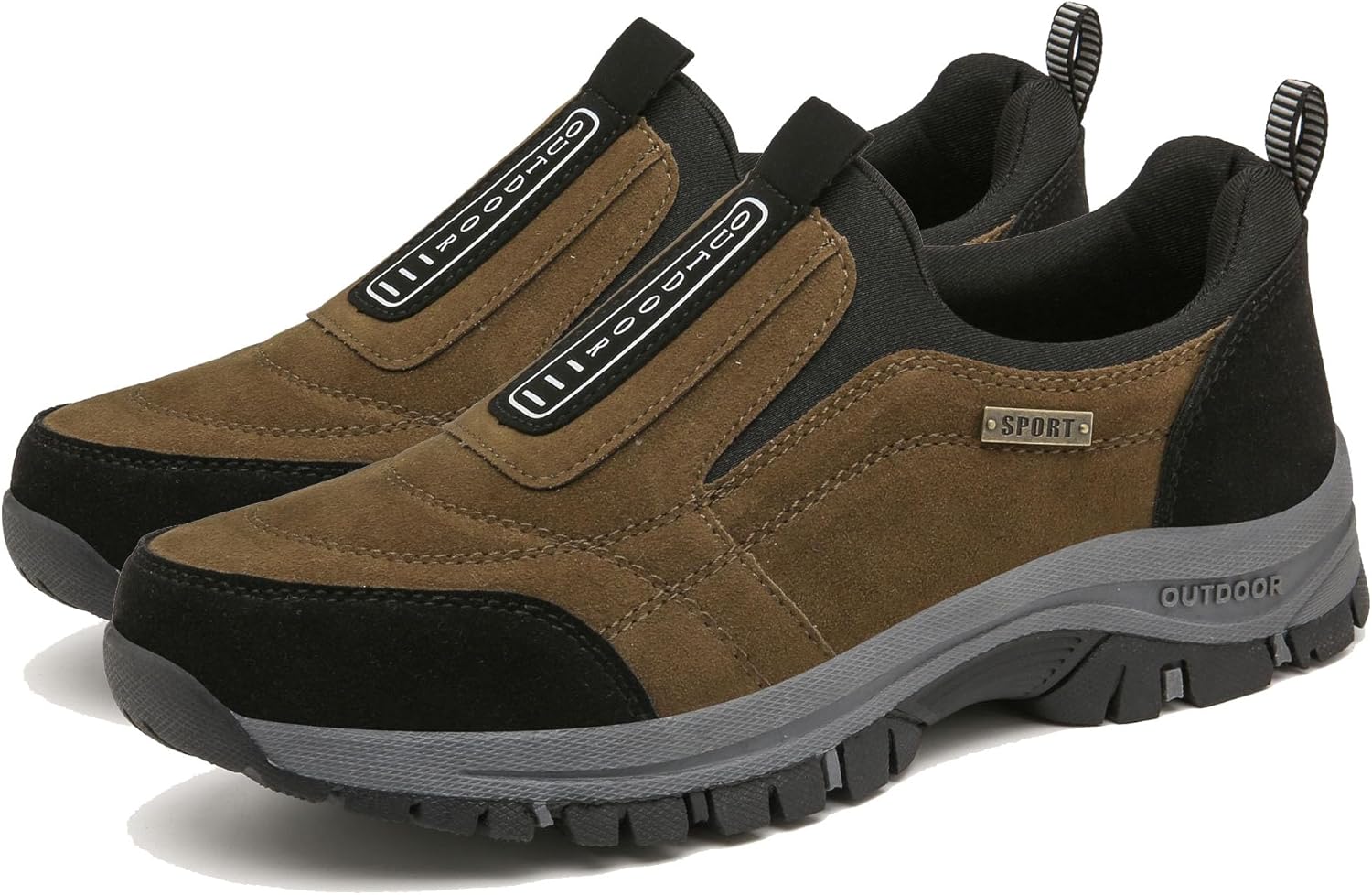 

Мужские водонепроницаемые походные кроссовки Удобная ортопедическая обувь для ходьбы Легко надеваются Наружные кроссовки Odipon, коричневый
