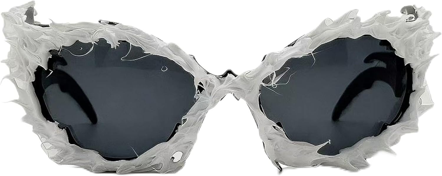 

Авангардные художественные солнцезащитные очки в стиле Y2K для мужчин и женщин, стильные солнцезащитные очки, персонализированные солнцезащитные очки для уличных вечеринок bullabulling, White