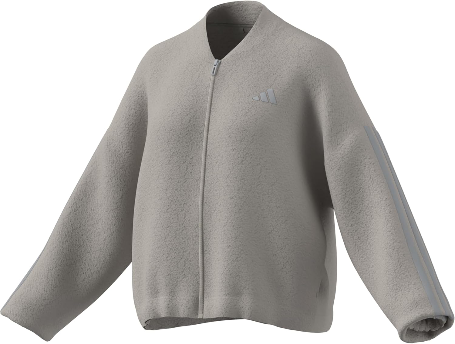 

adidas Женская уютная флисовая куртка на молнии для отдыха, Wonder Alumina/Silver Metallic