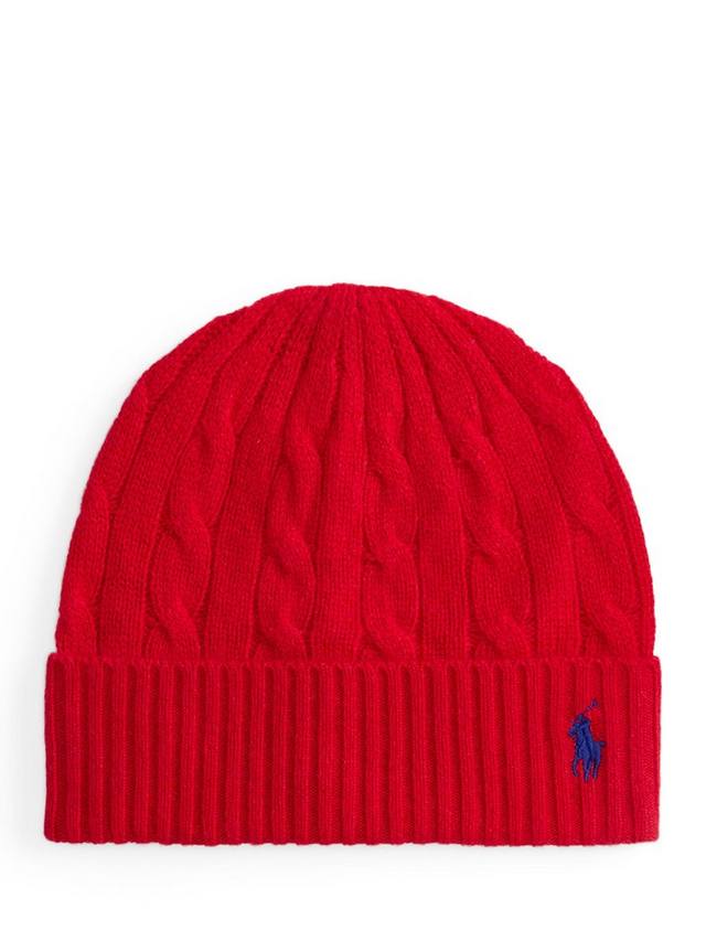 

Вязаная шапка-бини из шерсти с добавлением других волокон Ralph Lauren, Red