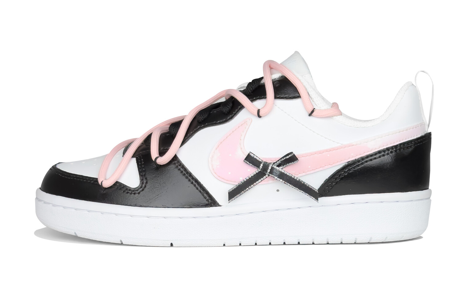 

Кроссовки Nike Court Borough Skateboarding Shoes Women's Low-top Black/pink/white, черный/розовый