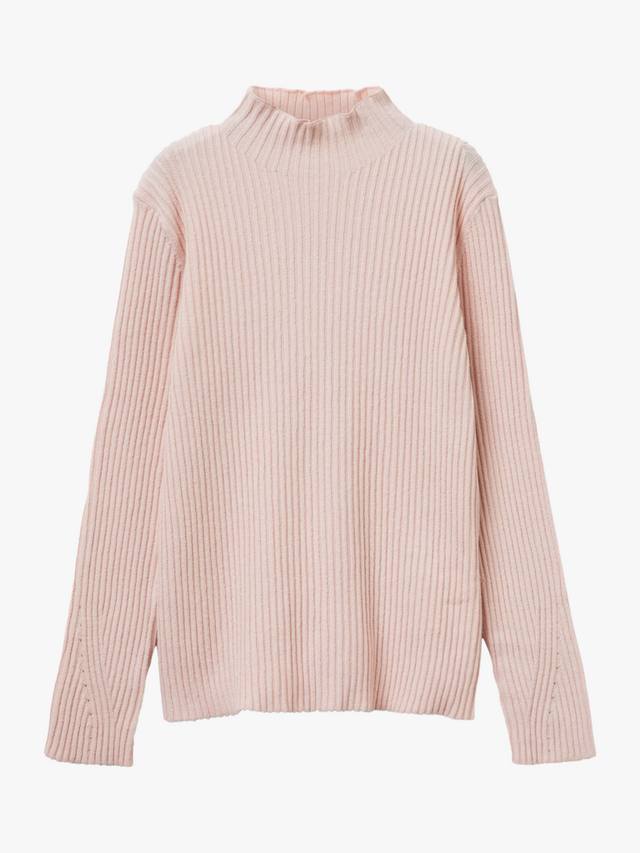 

Детский джемпер с высоким воротником и длинными рукавами из хлопковой смеси Benetton, Pink