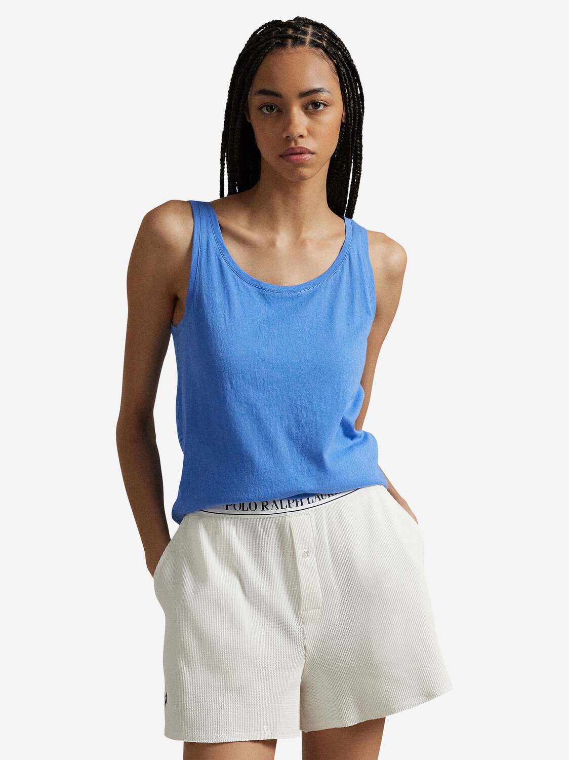 Polo Ralph Lauren Топ 'Whisper Weight Cotton' в синем цвете — фото 2