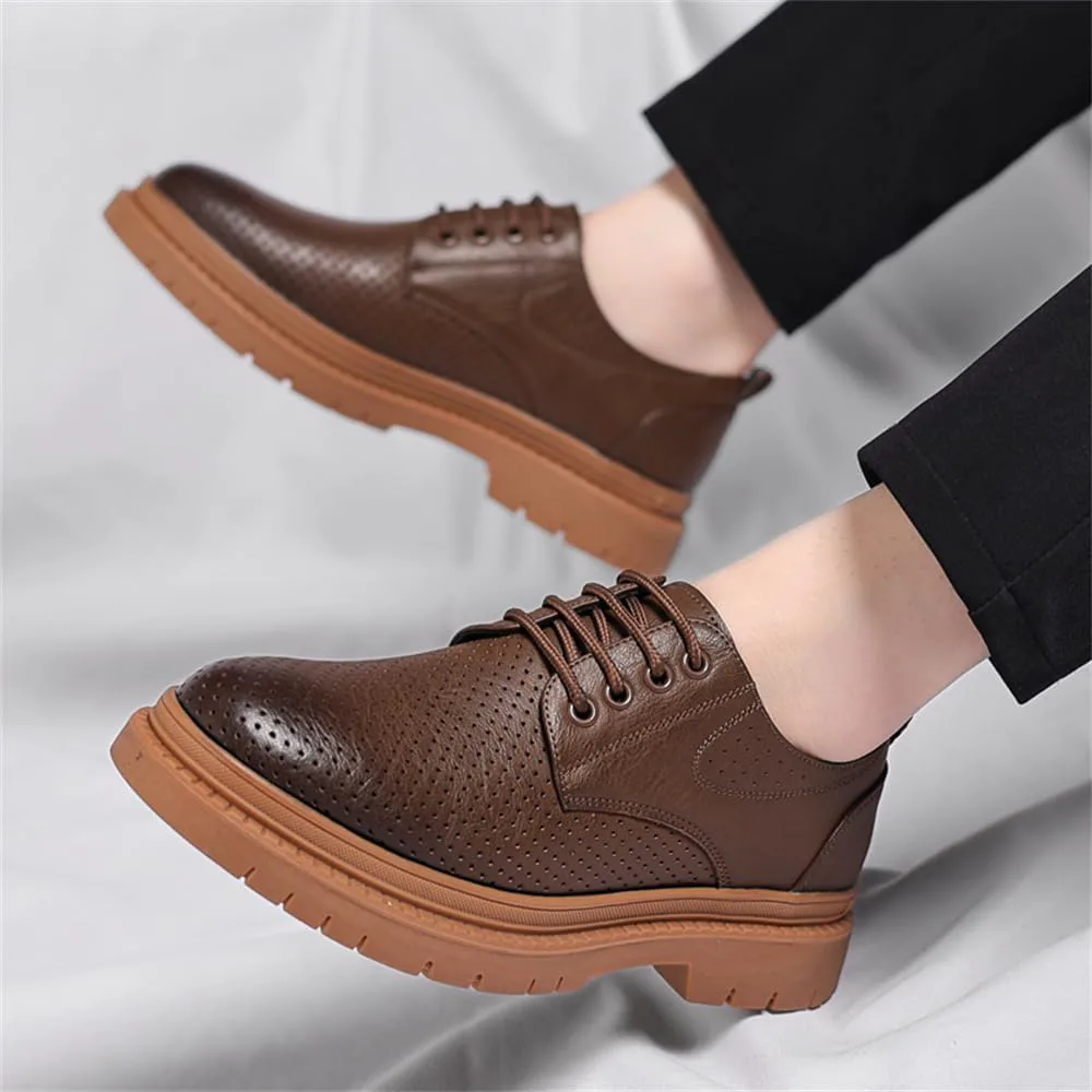 

Мужские классические туфли из натуральной кожи с застежкой на шнуровке, оксфорды Abborora, коричневый