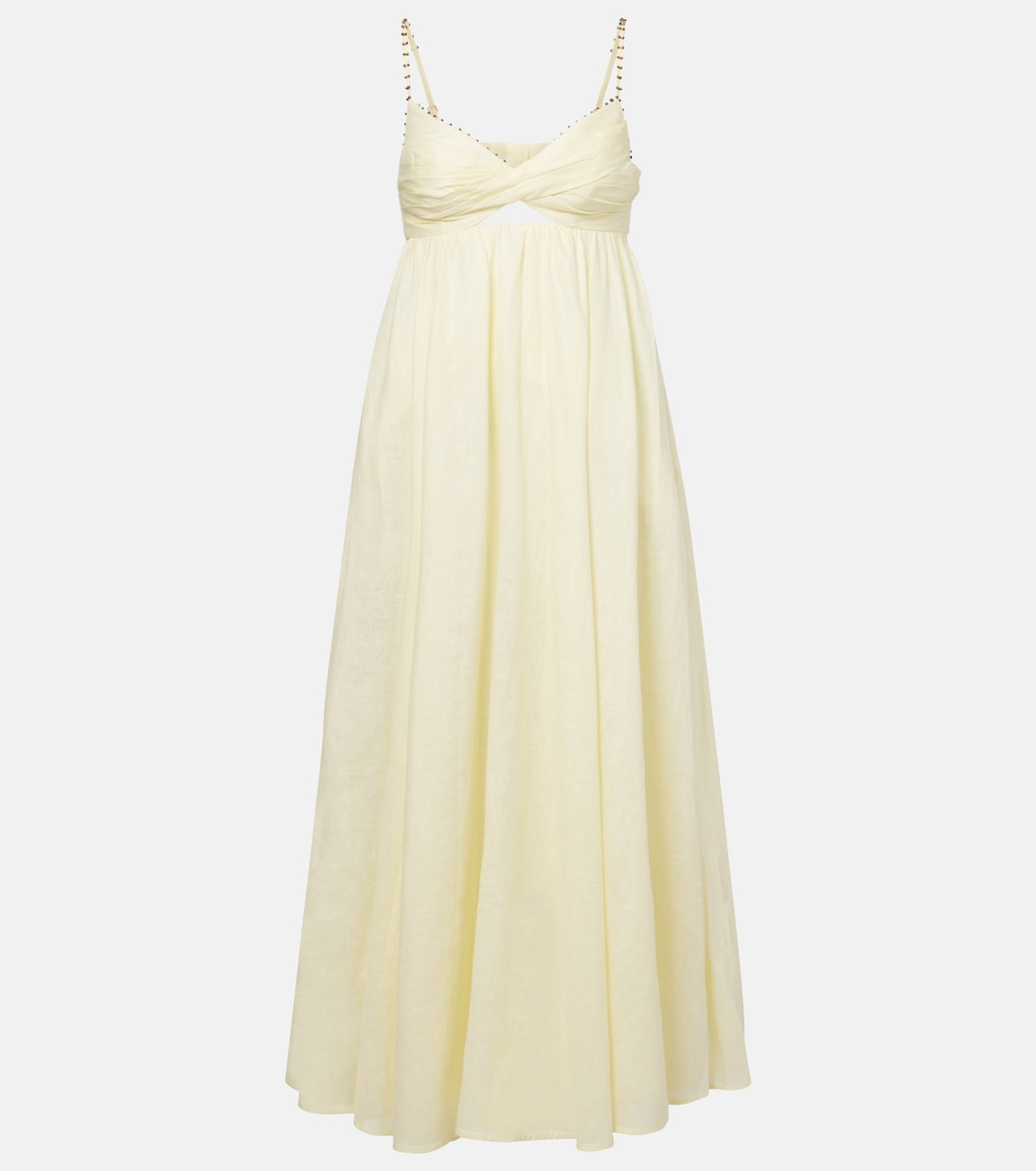 

Рианнон декорированное льняное платье миди Zimmermann, Lemon