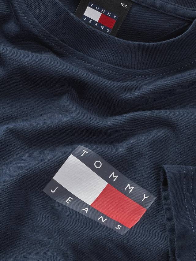 Приталенная футболка с логотипом с коротким рукавом Tommy Hilfiger, темно-синий — фото 2