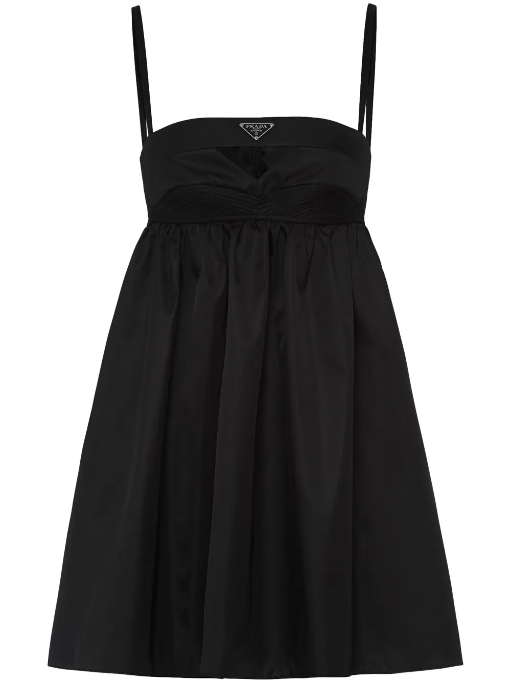 

Короткое платье Re-Nylon с логотипом Prada, черный