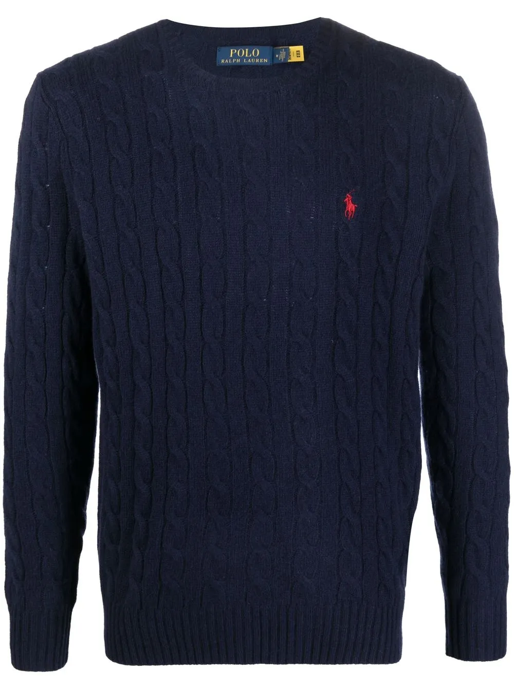 

Вязаный джемпер с вышитым логотипом POLO RALPH LAUREN, синий