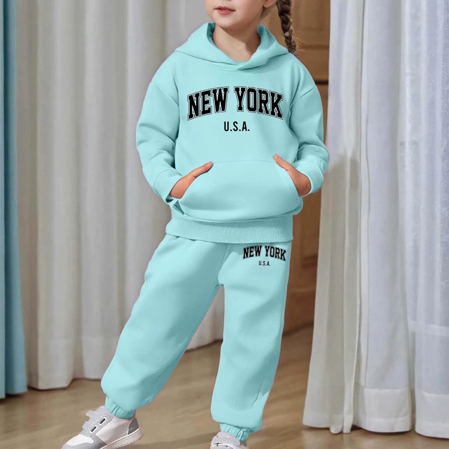 Детский спортивный костюм с принтом Brooklyn, Generic, Z02 Blue — фото 3