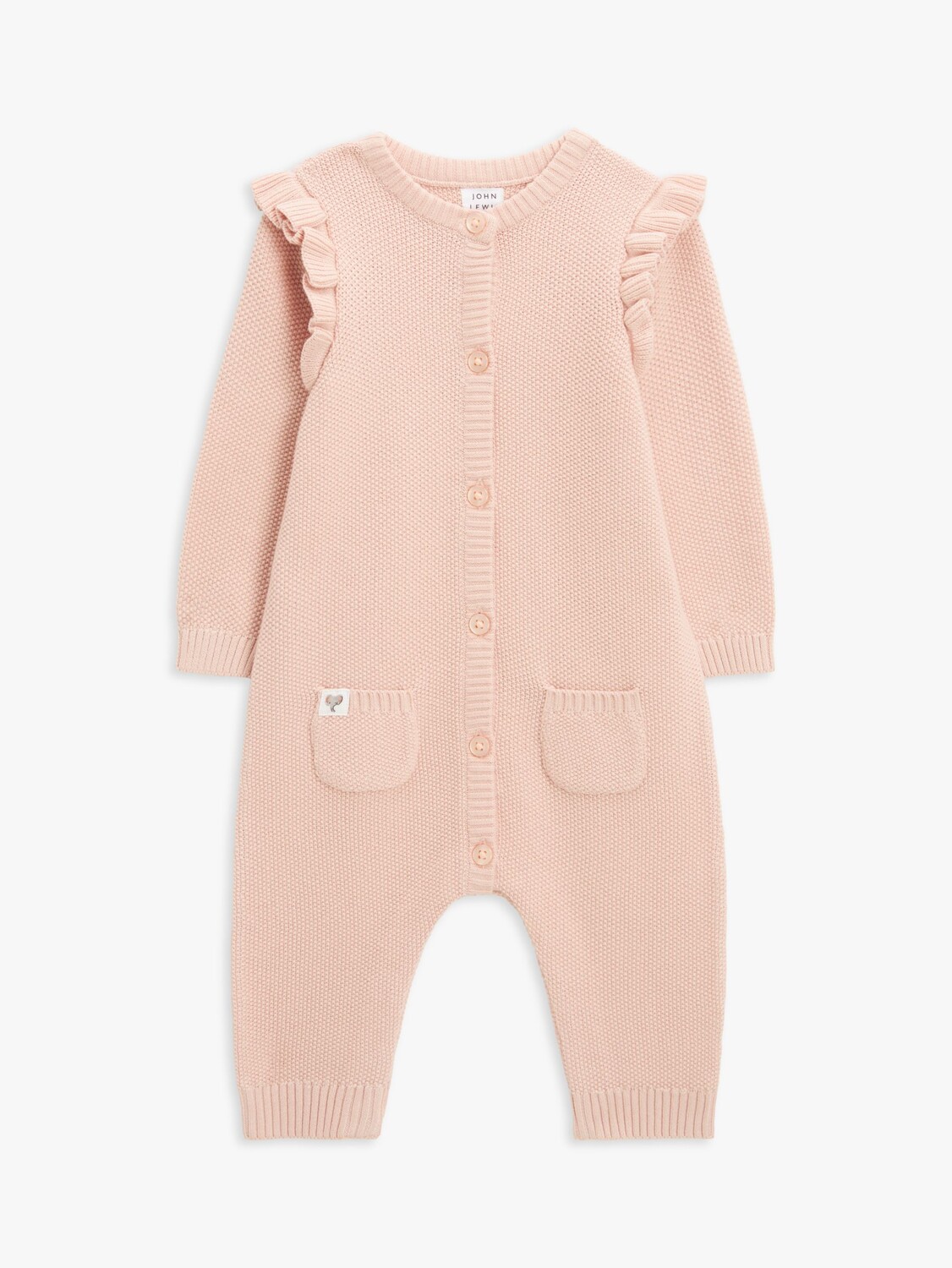 

Детский хлопковый комбинезон John Lewis, розовый, средней длины