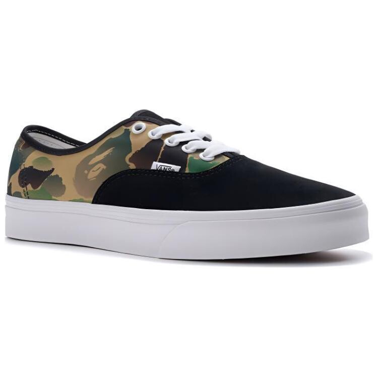 

A BATHING APE x Vans Authentic Canvas Leather, ограниченная серия амортизирующих, износостойких, легких кроссовок с низким вырезом для мужчин и женщин в черном камуфляже, Черный, A BATHING APE x Vans Authentic Canvas Leather, ограниченная серия амортизиру