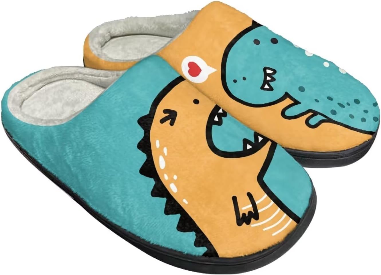 

Унисекс тапочки Howilath из фланели, с мультяшным узором психоделических животных, теплые, дышащие, с противоскользящей подошвой для дома, синий/желтый