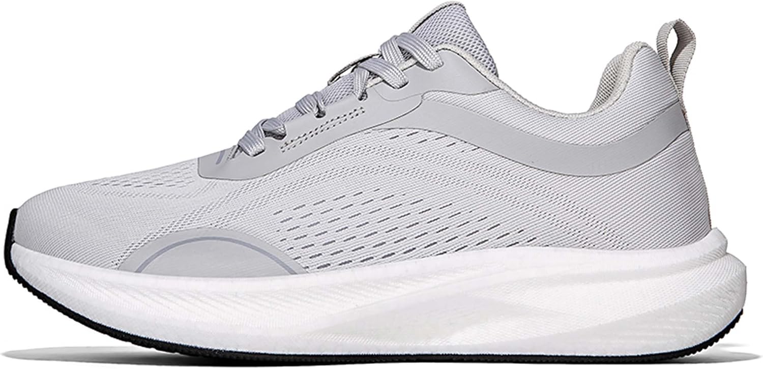 

Кроссовки с широкой ноской, амортизирующие спортивные кроссовки для бега, легкие повседневные прогулочные туфли Generic, светло-серый