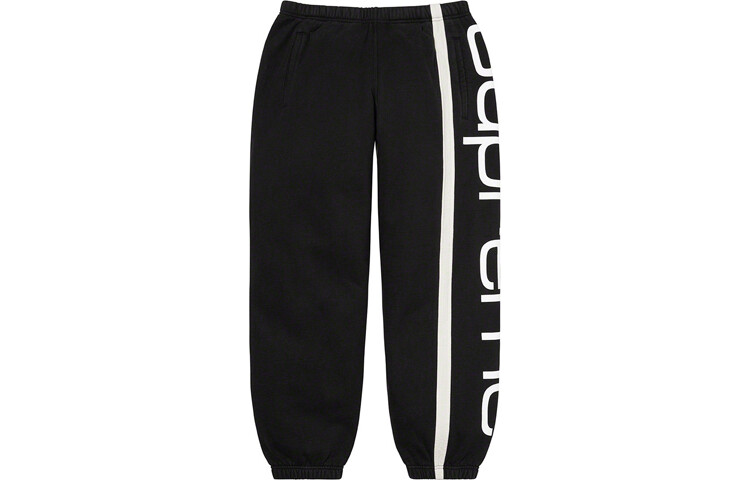 Штаны спортивные Supreme Big Logo, черный / белый — фото 4