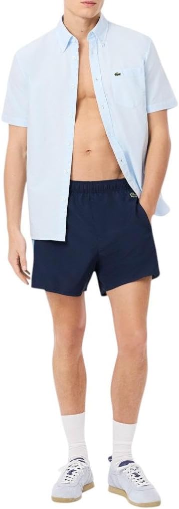 Мужские шорты Lacoste Colorblock, Navy Blue, Dark Blue, & Light Blue — фото 2