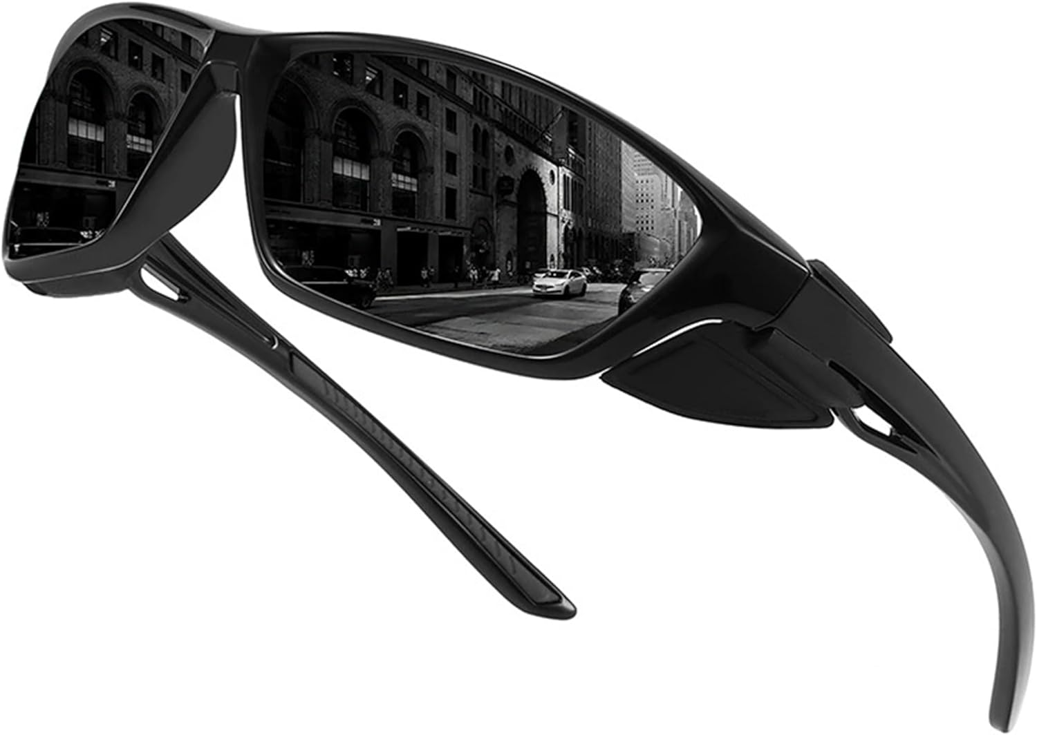 

Мужские поляризованные спортивные солнцезащитные очки bullabulling с защитой UV400, изогнутые, ветрозащитные, для активного отдыха на природе и езды на велосипеде, Black