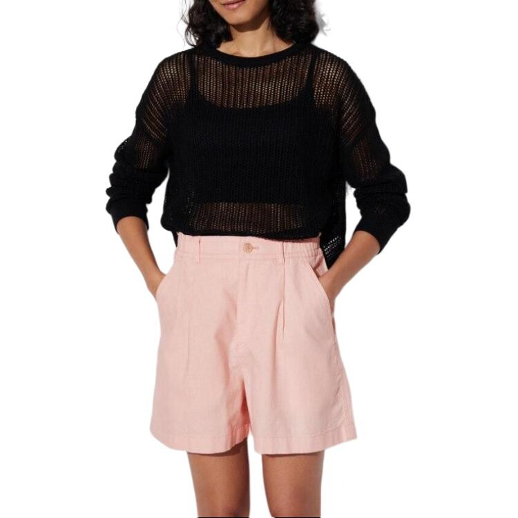 

Повседневные шорты женские пастельно-розовые Uniqlo