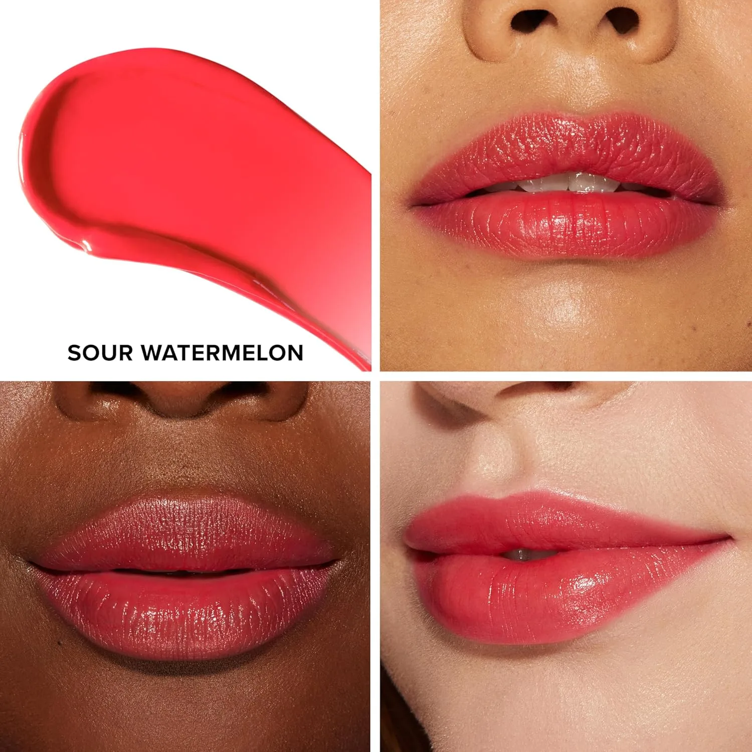 Бальзам для губ Too Faced Kissing Juicy Tint | Увлажняющий, стойкий тинт для мгновенного придания цвета и блеска, с сочным ароматом, 0,10 унции, 05 Sour Watermelon (Coral Red) — фото 2