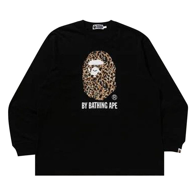 

Футболка BAPE Wild Leopard Pattern Relaxed Fit Long-Sleeve Tee, Black
