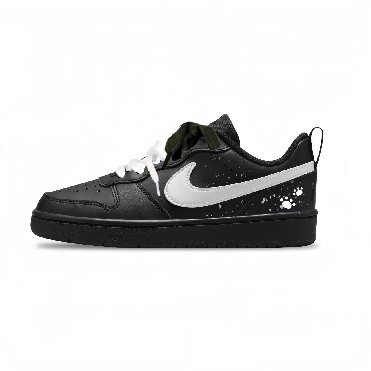 

Nike Кроссовки для скейтбординга Court Borough с устойчивостью к истиранию низкие детские унисекс черные