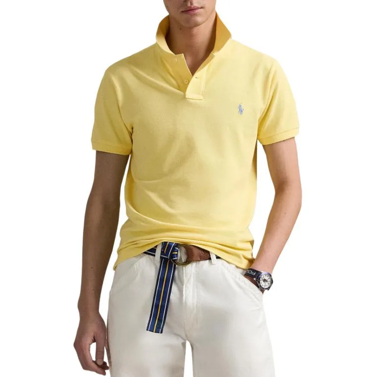 Polo Ralph Lauren Мужская поло желтого цвета — фото 4
