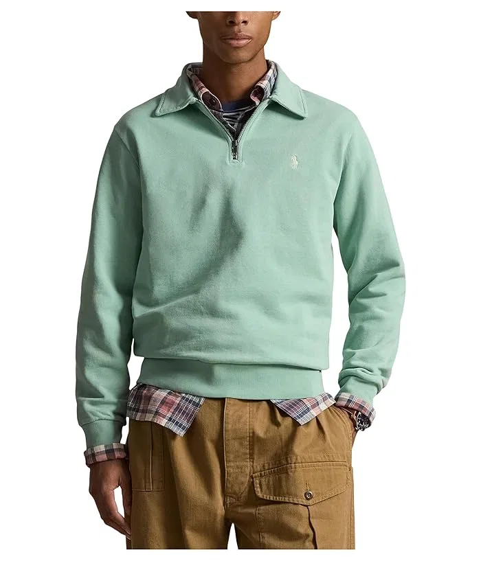 Толстовка флисовая с четверть-застежкой-молнией Loopback Polo Ralph Lauren, Fatigue