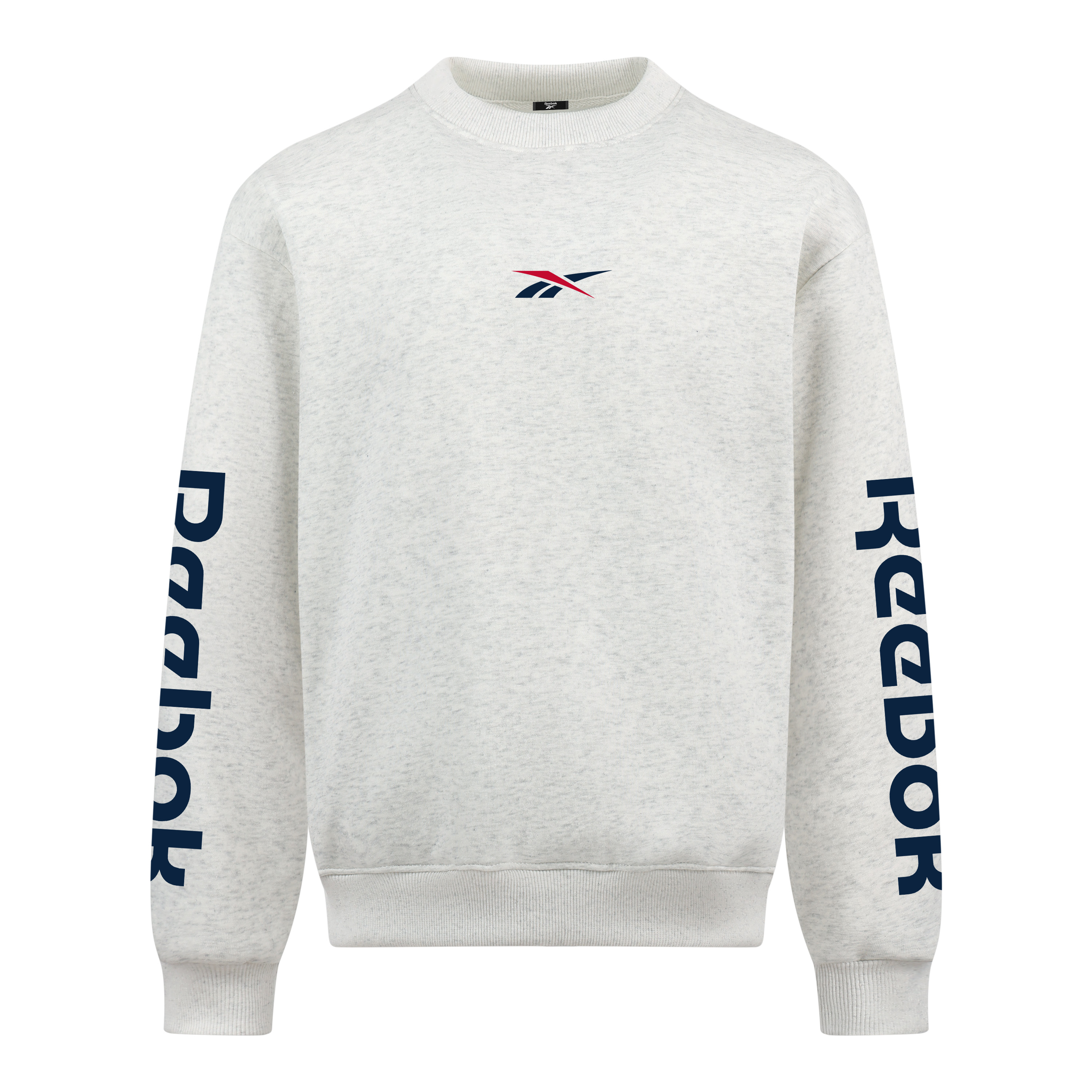 

Свитшот Unisex Crew Neck Moderate Heavyweight Reebok, белый heather серый[polyester-cotton thickened and fleece-lined]