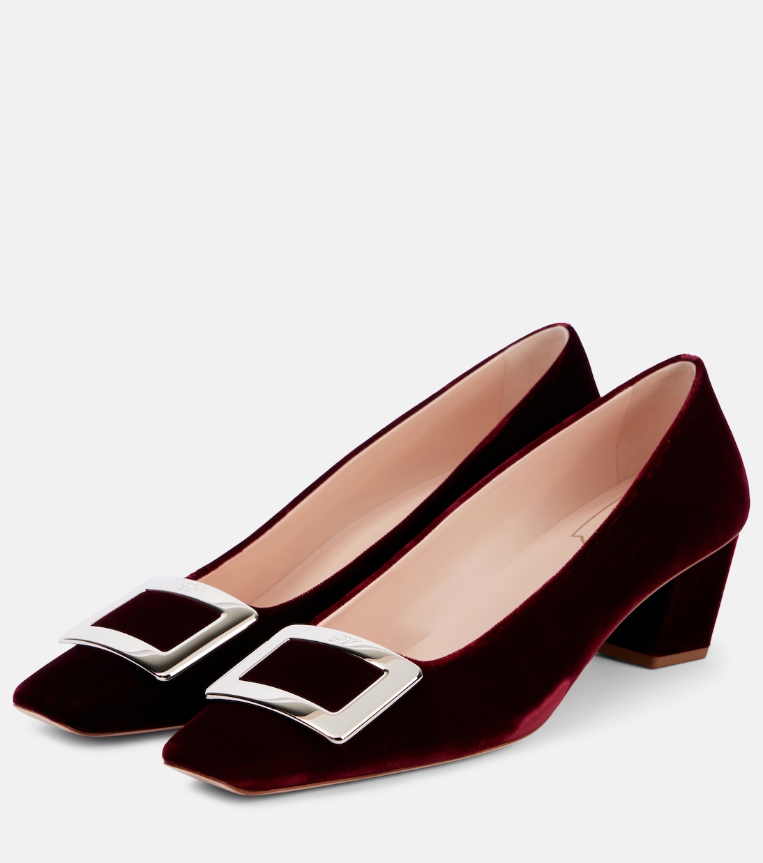 Туфли Belle Vivier 45 с отделкой из искусственного меха Roger Vivier, бордовый — фото 4