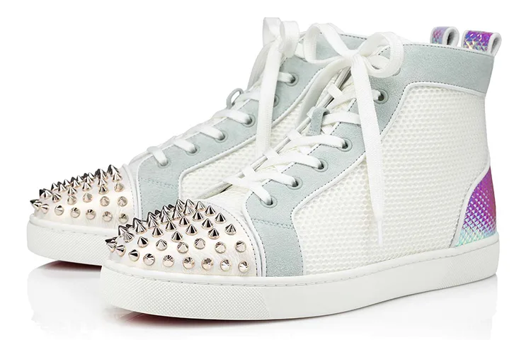 Кожаные высокие скейтерские кроссовки мужские Christian Louboutin, Original Shoe Box Included — фото 3