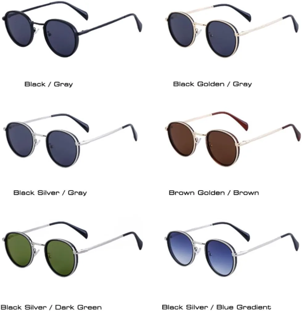 

Ретро овальные женские солнцезащитные очки класса люкс, модные мужские солнцезащитные очки в металлической оправе в стиле панк VRTRFFTR, Silver Dark Green